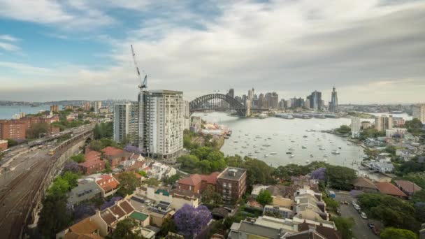 Zachód Słońca Czas Mijania Portu Sydney Nowa Południowa Walia Australia — Wideo stockowe