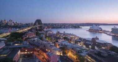 Sydney 'nin Avustralya' daki Liman Köprüsü 'ndeki hava görüntüsü.