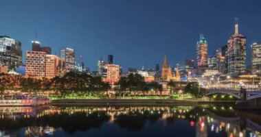Günbatımının hızı, Yarra Nehri, Melbourne, Victoria, Avustralya