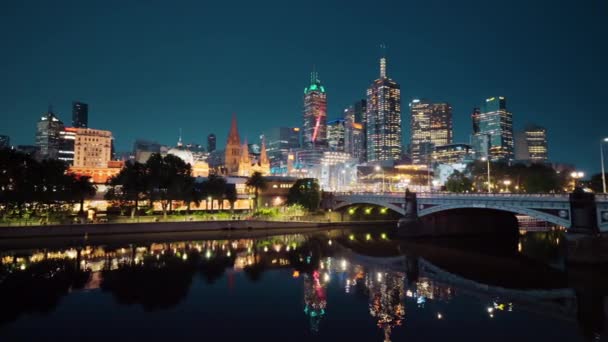 Закат, Река Ярра, Мельбурн, Виктория, Австралия — стоковое видео