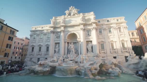 ローマ,イタリアのトレビ噴水 — ストック動画