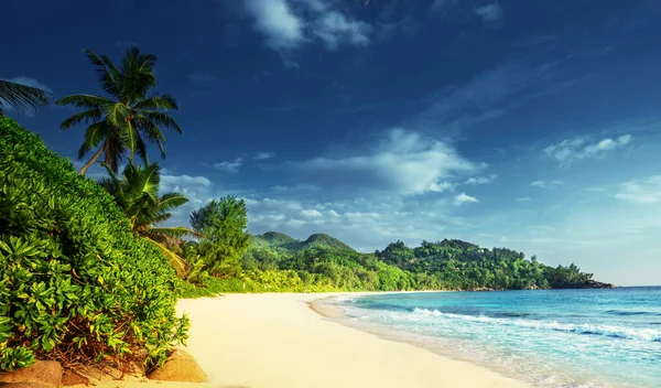 Beach Mahe Island Seychelles Stock Image