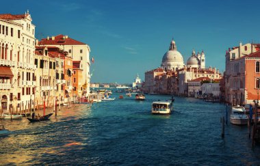 Büyük Kanal ve Bazilika Santa Maria della Salute, Venedik, İtalya
