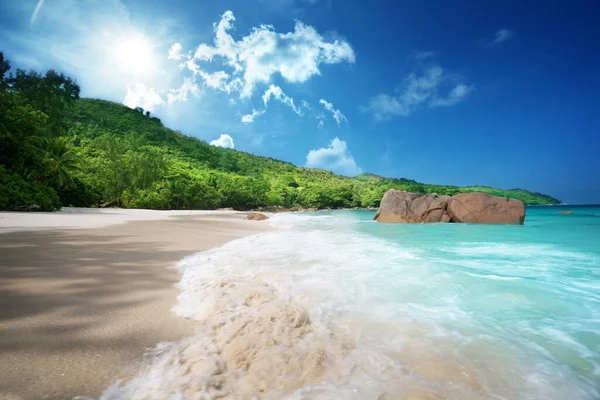 Stranden Anse Lazio Praslin Seychellerna — Stockfoto