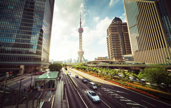 Road Shanghai Lujiazui Financial Center China — Stock Photo, Image