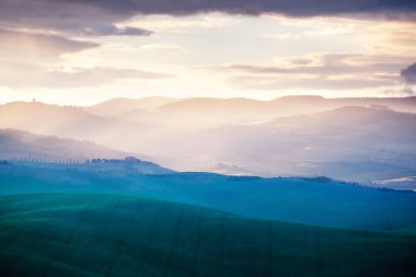 Tuscany, İtalya 'da bahar sabahı