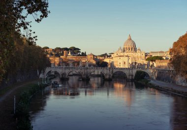 St. Peter Bazilikası, Sant Angelo Köprüsü, Vatikan, Roma, İtalya