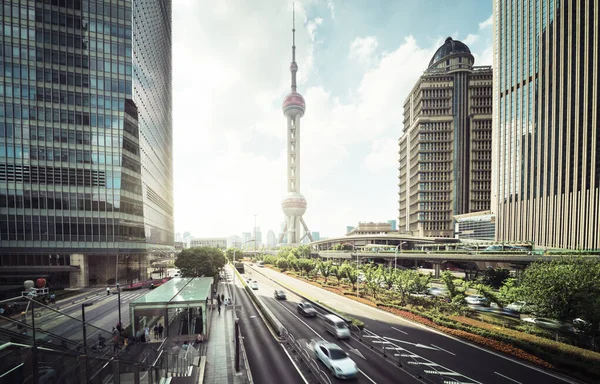 Road Shanghai Lujiazui Financial Center China — Stock Photo, Image