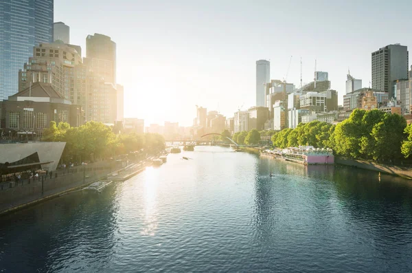 Sunset Yarra River Melbourne Victoria Australia — Stock Photo, Image