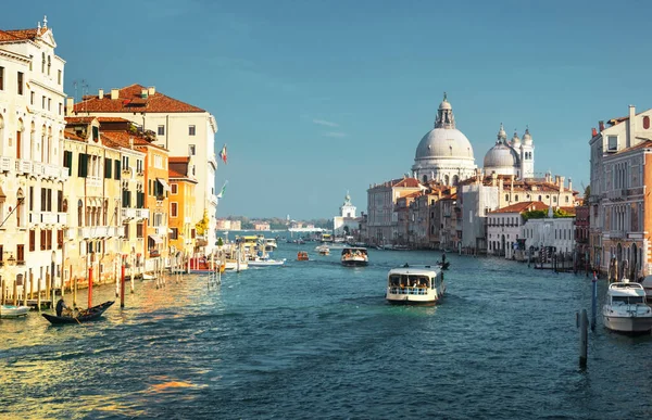 Gran Canal Basílica Santa Maria Della Salute Venecia Italia —  Fotos de Stock