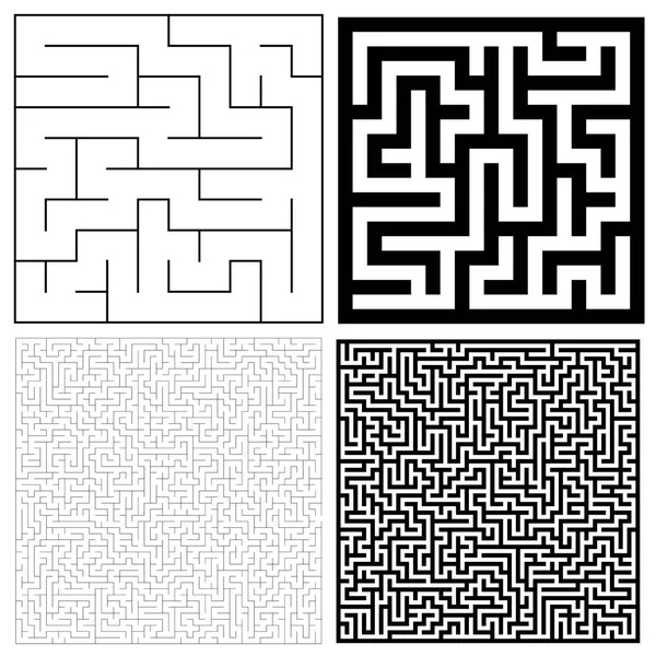 Collection of maze with solution. Vector Labyrinth set. — Stock Vector