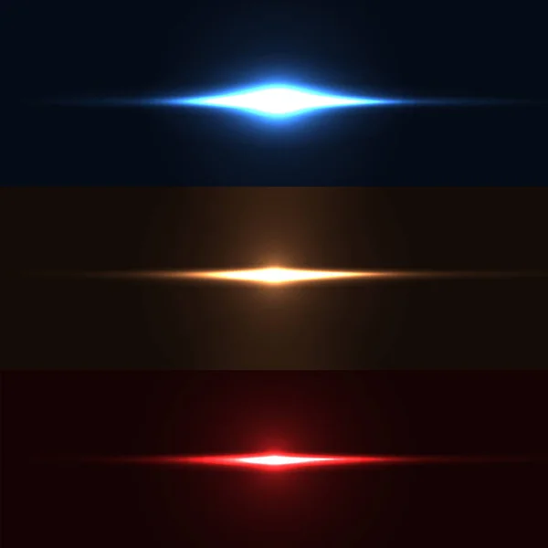 Collection de fusées éclairantes colorées. Effets d'éclairage du flash. Facile à utiliser . — Image vectorielle