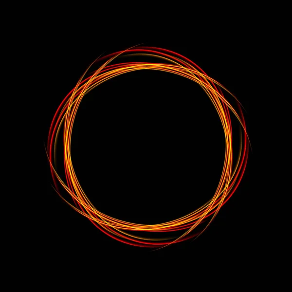 Energetické snímek. Zářící kruh nápisu. Kouzelné světlo neon energii kruhu. Zářící oheň prsten trasování. — Stockový vektor
