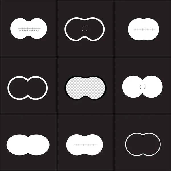 Sammlung von Virtual-Reality-Brillen Screen Vector Frame Template — Stockvektor