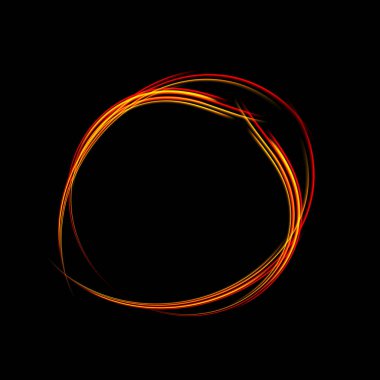 Sihirli ışık neon enerji daire. Parlayan yangın ring izleme.