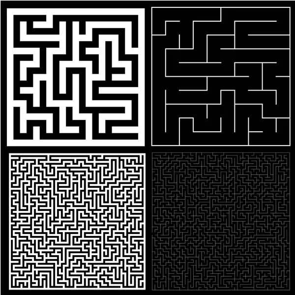 Collection of maze with solution. Vector Labyrinth set. — Stock Vector