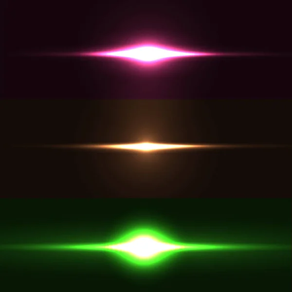 Samling av vackra ljusa lins facklor. — Stock vektor