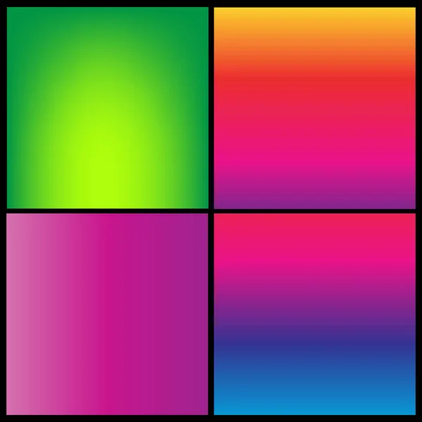 Collezione di gradiente colore vivace sfondo di seta liscia con effetto ombra — Vettoriale Stock