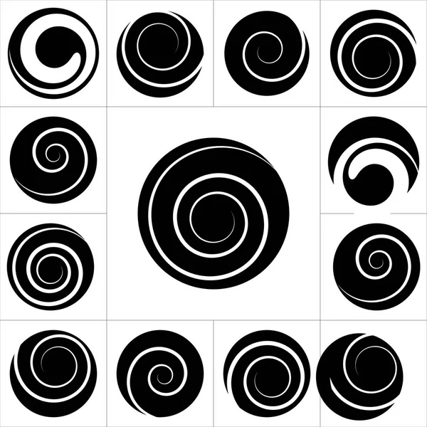 Sammlung spiralförmiger Vektorelemente. für Ihre nächsten Projekte — Stockvektor