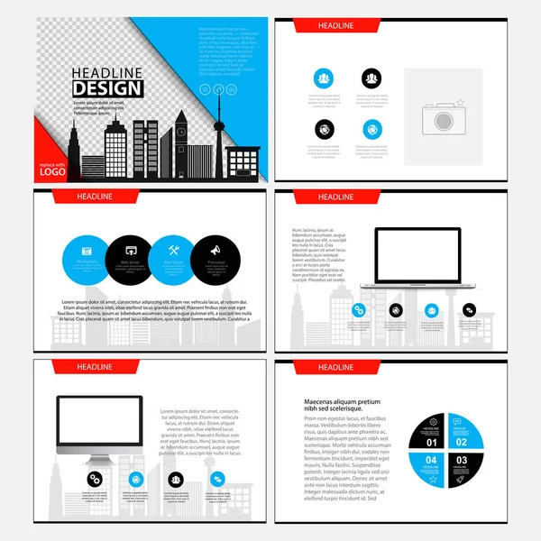 Modèle de schéma de mise en page pour présentation et brochure, rapport annuel, page de prospectus avec élément infographique — Image vectorielle