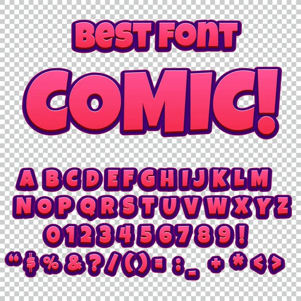 Creative high detail comic font. Alphabet of comics, pop art. — Stock Vector