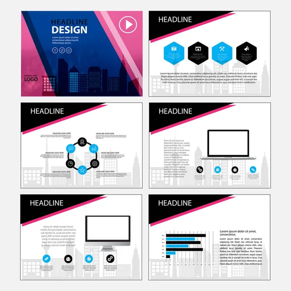 Modello di layout di pagina per presentazione e brochure, Relazione annuale, pagina volantino con elemento infografico — Vettoriale Stock