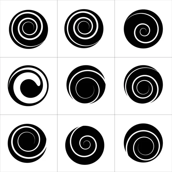 Sammlung spiralförmiger Vektorelemente. für Ihre nächsten Projekte — Stockvektor