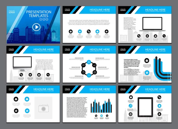 Business Template design set Presentation and brochure Annual report, flyer page with infographic element.