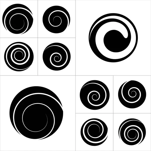 Collection of abstract spiral vector elements. — Stock Vector