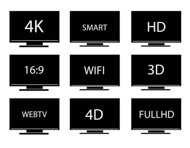 Tv simgeler vektör koleksiyonu ayarla.
