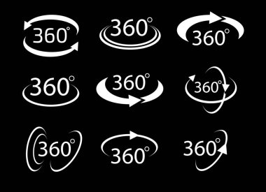 Collection of Angle 360 degrees sign icon, Geometry math symbol. clipart