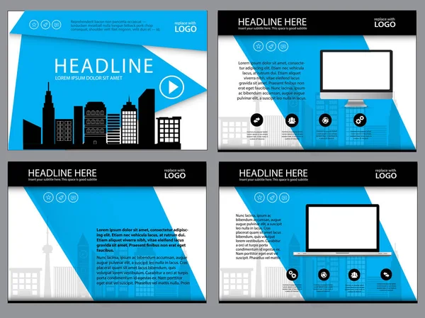 Zakelijke sjabloonontwerp instellen presentatie en brochure jaarverslag, flyer pagina met infographic element. — Stockvector