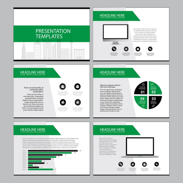 Plantilla multipropósito para diapositivas de presentación con gráficos y gráficos. Perfecto para su informe de negocio o uso personal — Vector de stock