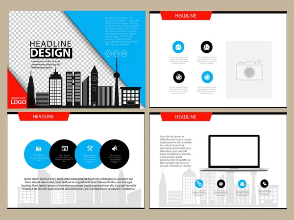 Conjunto de diseño de plantilla de negocio Presentación y folleto Informe anual, página de folleto con elemento infográfico . — Archivo Imágenes Vectoriales