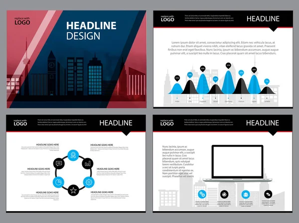 Paginasjabloon voor lay-out voor de pagina in de presentatie en brochure, jaarverslag, de flyer met infographic element — Stockvector