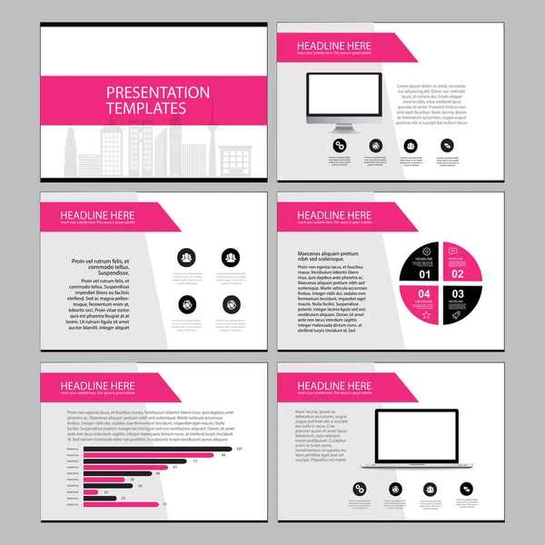 Conjunto de diseño de plantilla de negocio Presentación y folleto Informe anual, página de folleto con elemento infográfico . — Vector de stock