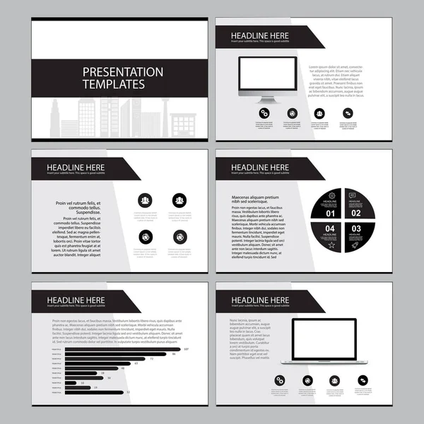 プレゼンテーションとパンフレット、年報インフォ グラフィック要素を持つフライヤー ページ ビジネス テンプレート デザインを設定. — ストックベクタ
