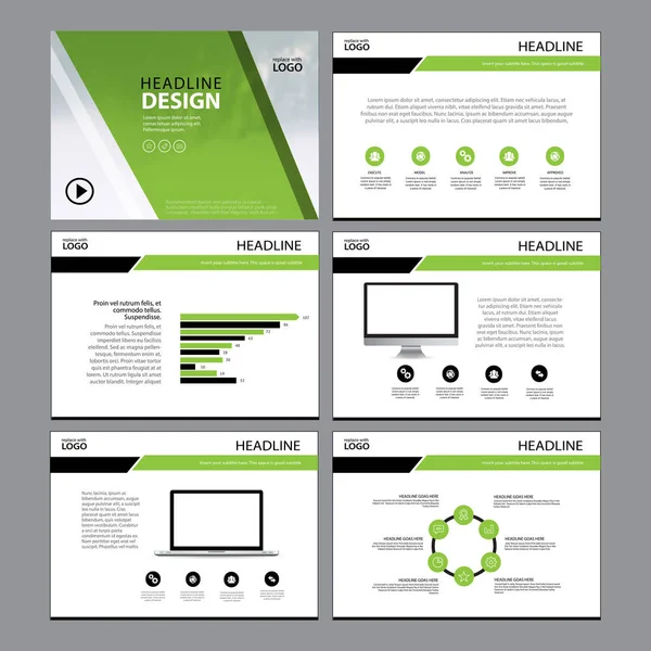 Multifunctionele sjabloon voor presentatie dia's met grafieken en diagrammen. Perfect voor uw bedrijfsrapport of persoonlijke gebruik — Stockvector