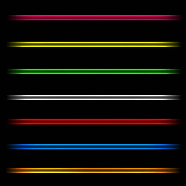 Linee luminose al neon lazer. Isolato — Vettoriale Stock