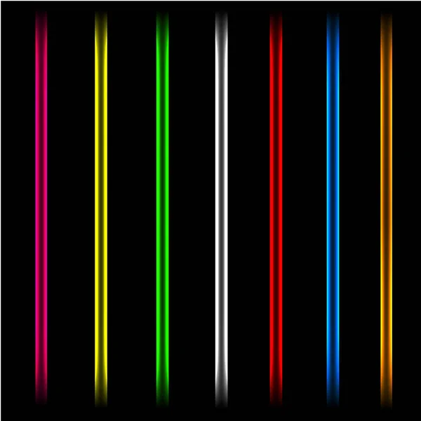 Neon lazer buis lichtlijnen. Geïsoleerd — Stockvector