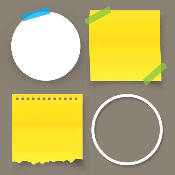 Collection of sticky note with adhesive tape isolated on isolated background. — Stock Vector