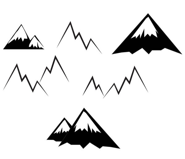 Mountain Icons vectot Set isolated