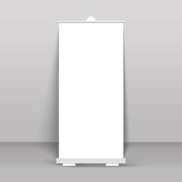 Roll-up-Banner stehen isoliert auf transparent. isoliert. — Stockvektor