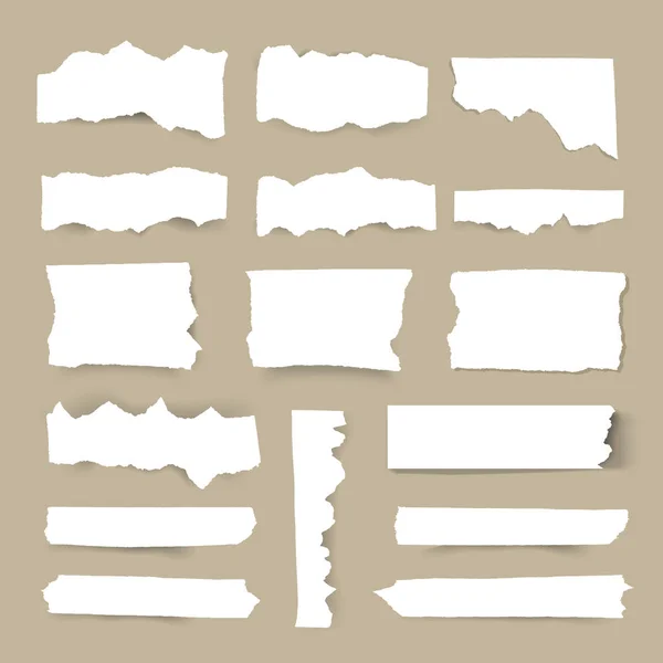 Boş yırtık kağıt sayfalarının kümesidir. Vektör Not parçaları toplama yapışkan bant ile.