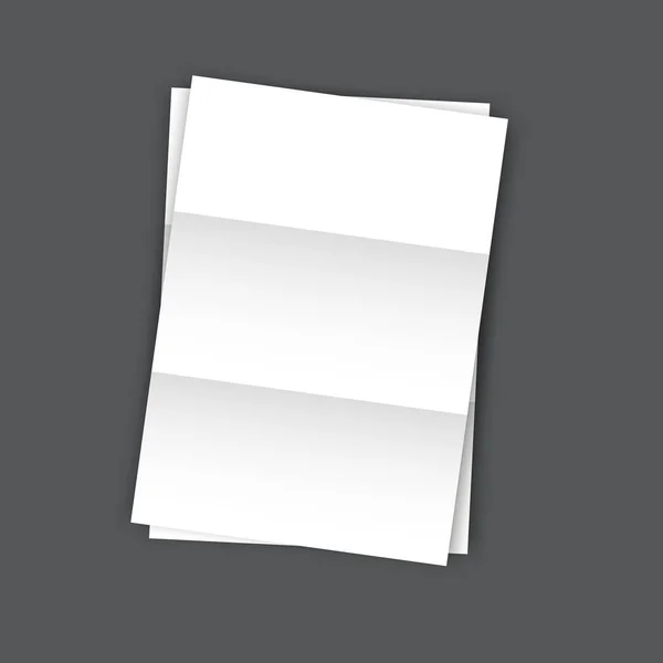 Lege gevouwen papier pagina leeg A4 mockup — Stockvector