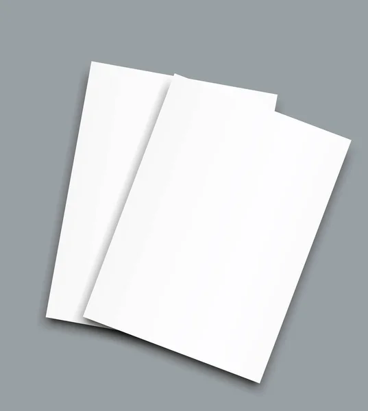 Plantilla de cubierta de maqueta de folleto de pliegue Bi en blanco — Vector de stock