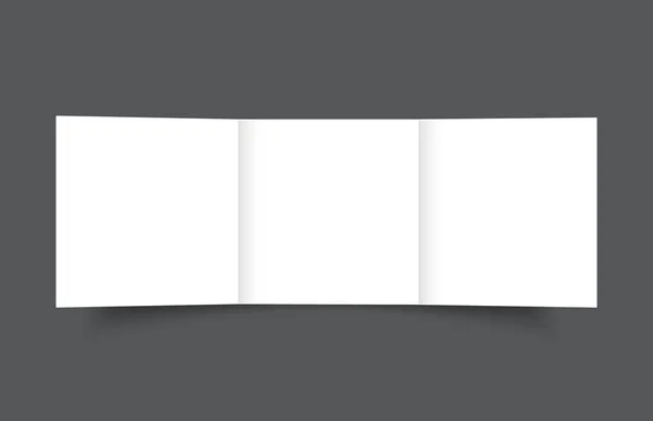 Plantilla de cubierta de maqueta de folleto de pliegue tri cuadrado en blanco — Vector de stock