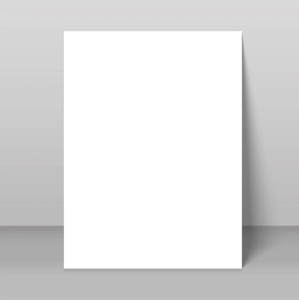 Poster bianco bi piega brochure modello copertina mockup — Vettoriale Stock