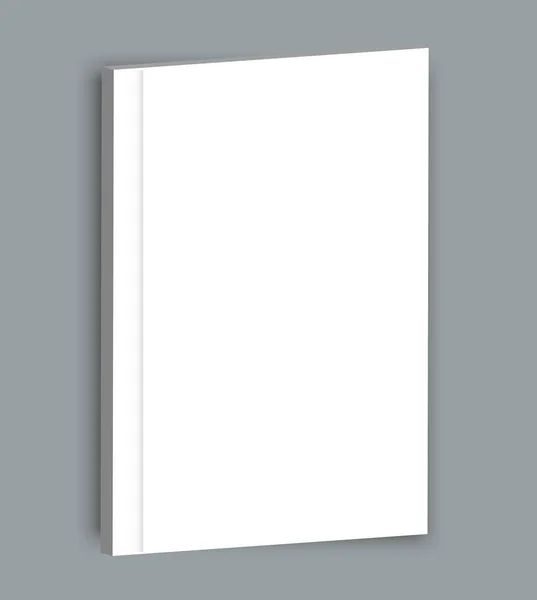 Libro realista en blanco de tapa dura, organizador cerrado o maqueta de libro fotográfico . — Vector de stock