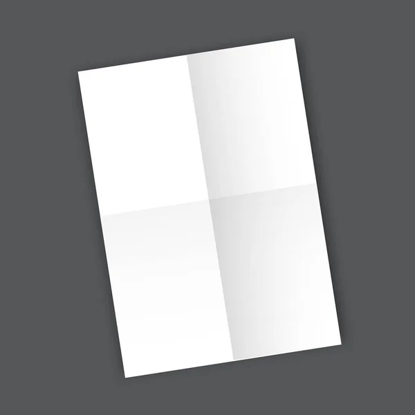 Чистый сложенный лист бумаги пустой макет А4 — стоковый вектор